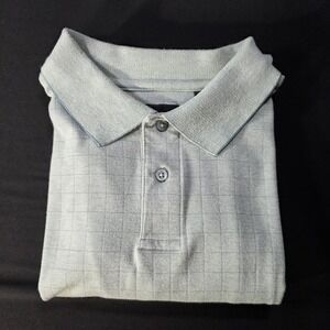 MARC EDWARDS Swift-Dry Plaid Performance Polo Golf Shirt XL, Light Green